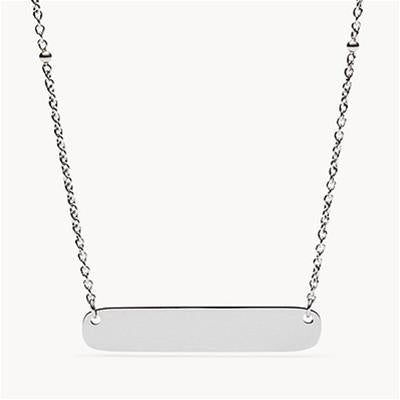Fossil Hollow Tag Necklace in Black Steel JF02967040