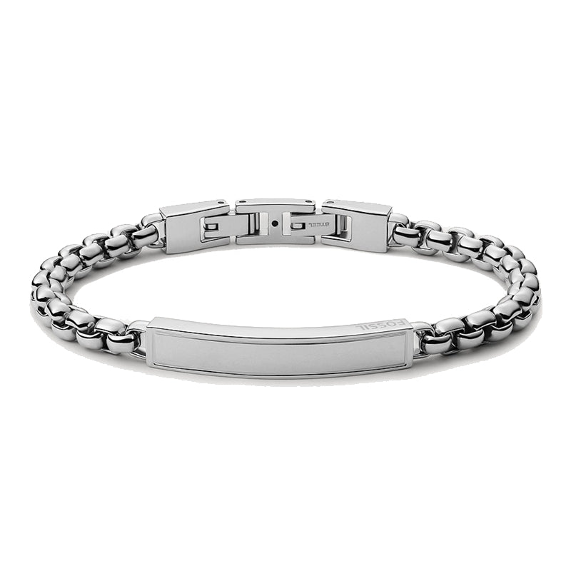 Fossil Onyx Bead Bracelet in Black Steel JF03919040