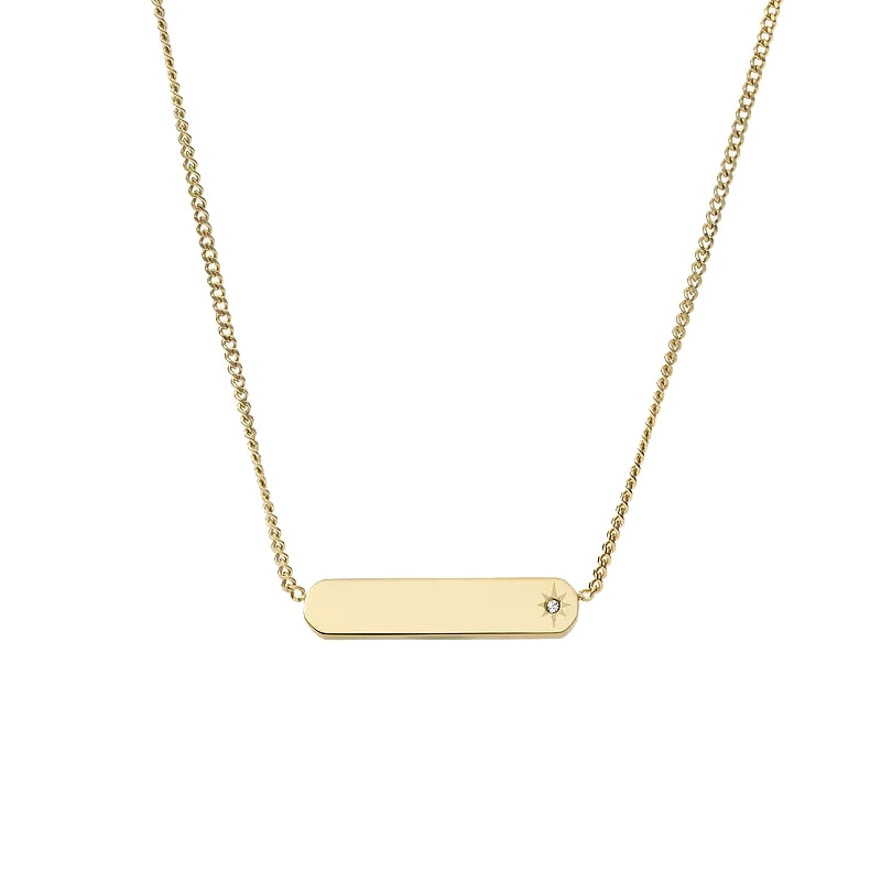 Fossil Logo Bangle Bracelet in Rose Gold Steel JF04019710