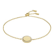 Collana Pendente Cerchio Logo Fossil Acciaio Oro Rosa JOF00943710