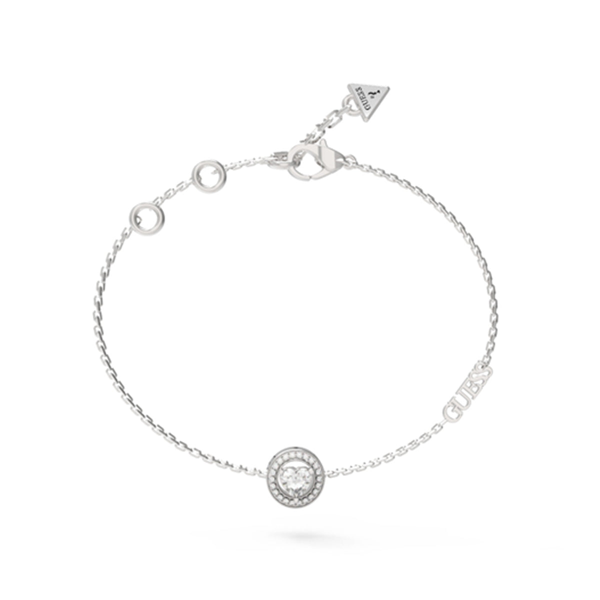 Guess JUBB04668JWRHS Crystal Heart Chain Bracelet