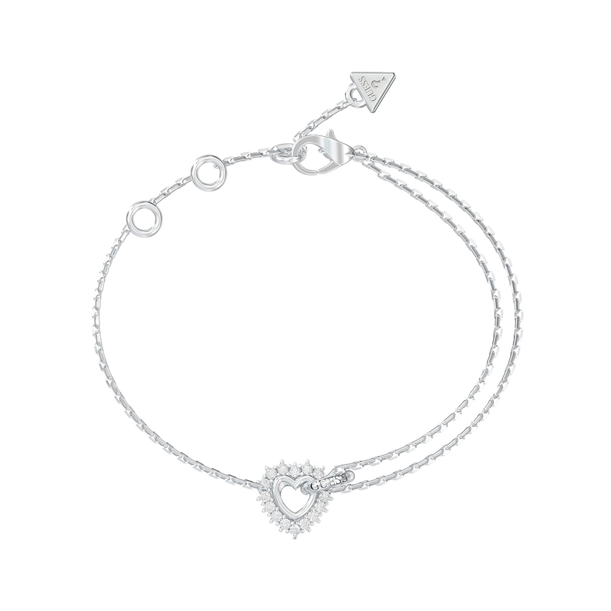 Guess JUBB05534JWRHS Steel Crystal Star Chain Bracelet