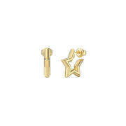 Guess Round Logo Crystal Stud Earrings in Yellow Gold JUBE05539JWYGT-U (Pair)