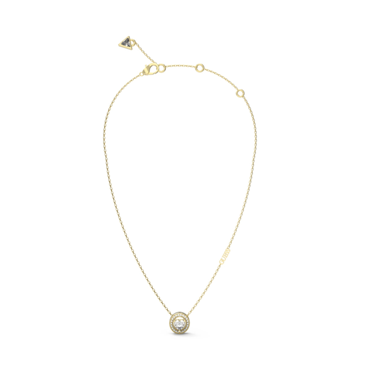 Guess Crystal Heart Pendant Necklace in Yellow Gold JUBN04667JWYGT-U