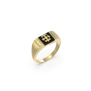 Guess Men's Two-Tone Band Ring in Yellow Gold Steel JUMR05069JWYGBK64 (Size 64)