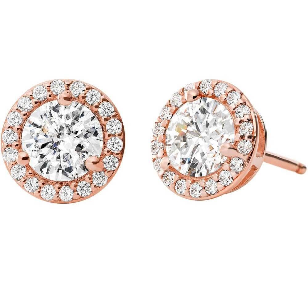 Michael Kors Stud Earrings MKC1035AN791 Zirconia Rose Gold