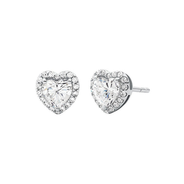 Michael Kors Premium MKC1519AN040 Heart Earrings in Silver and Zirconia