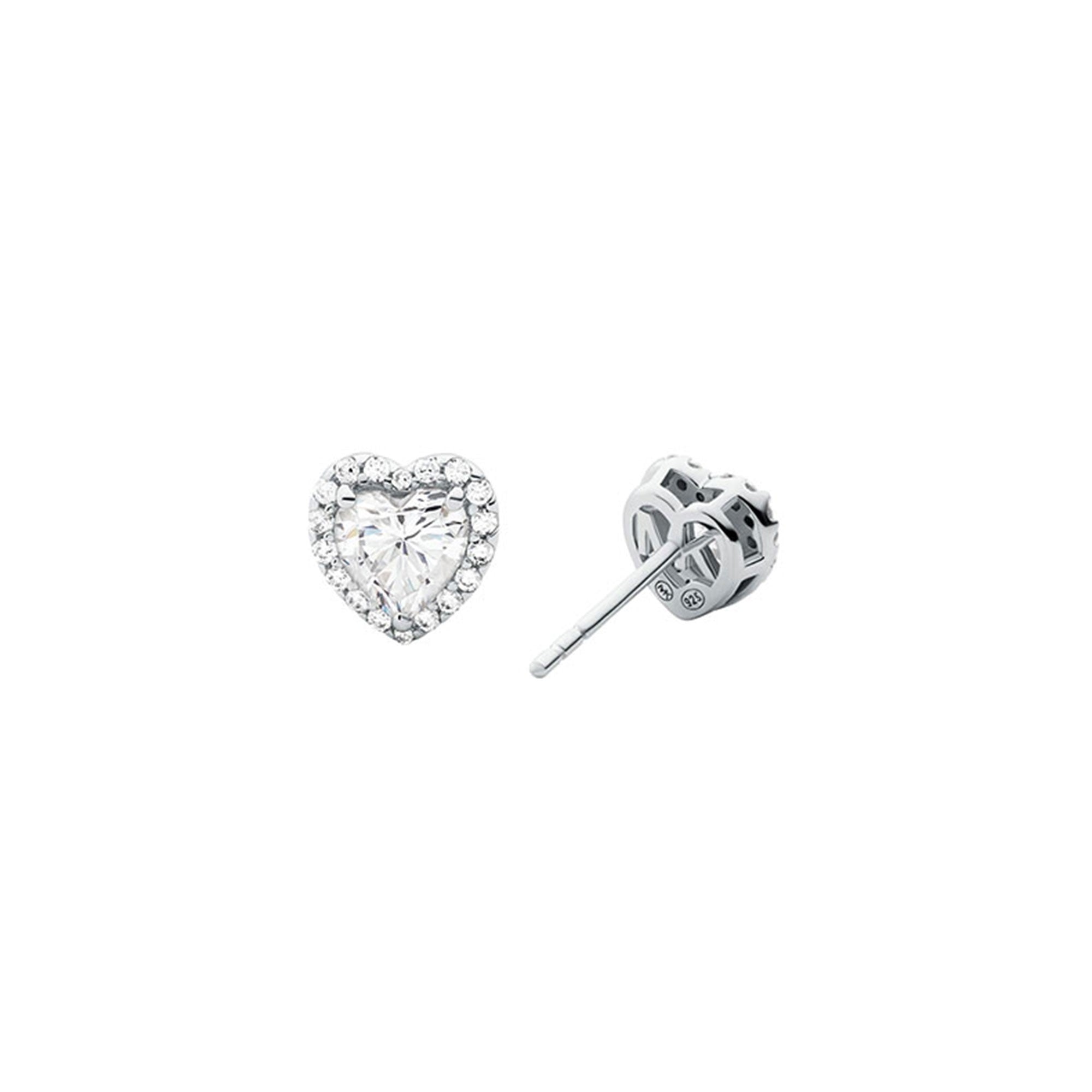 Michael Kors Premium MKC1519AN040 Heart Earrings in Silver and Zirconia