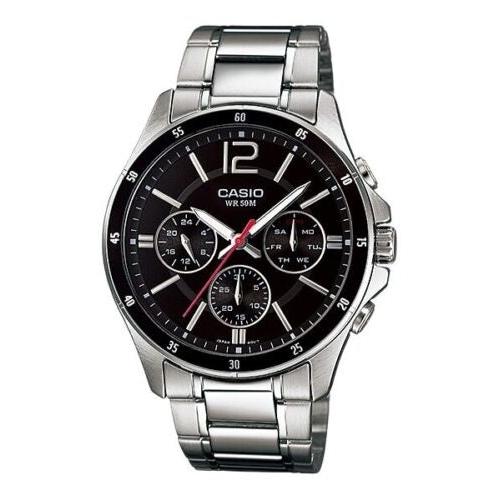 Casio MTP-1374D-1AVDF Multifunction Watch in Black Steel
