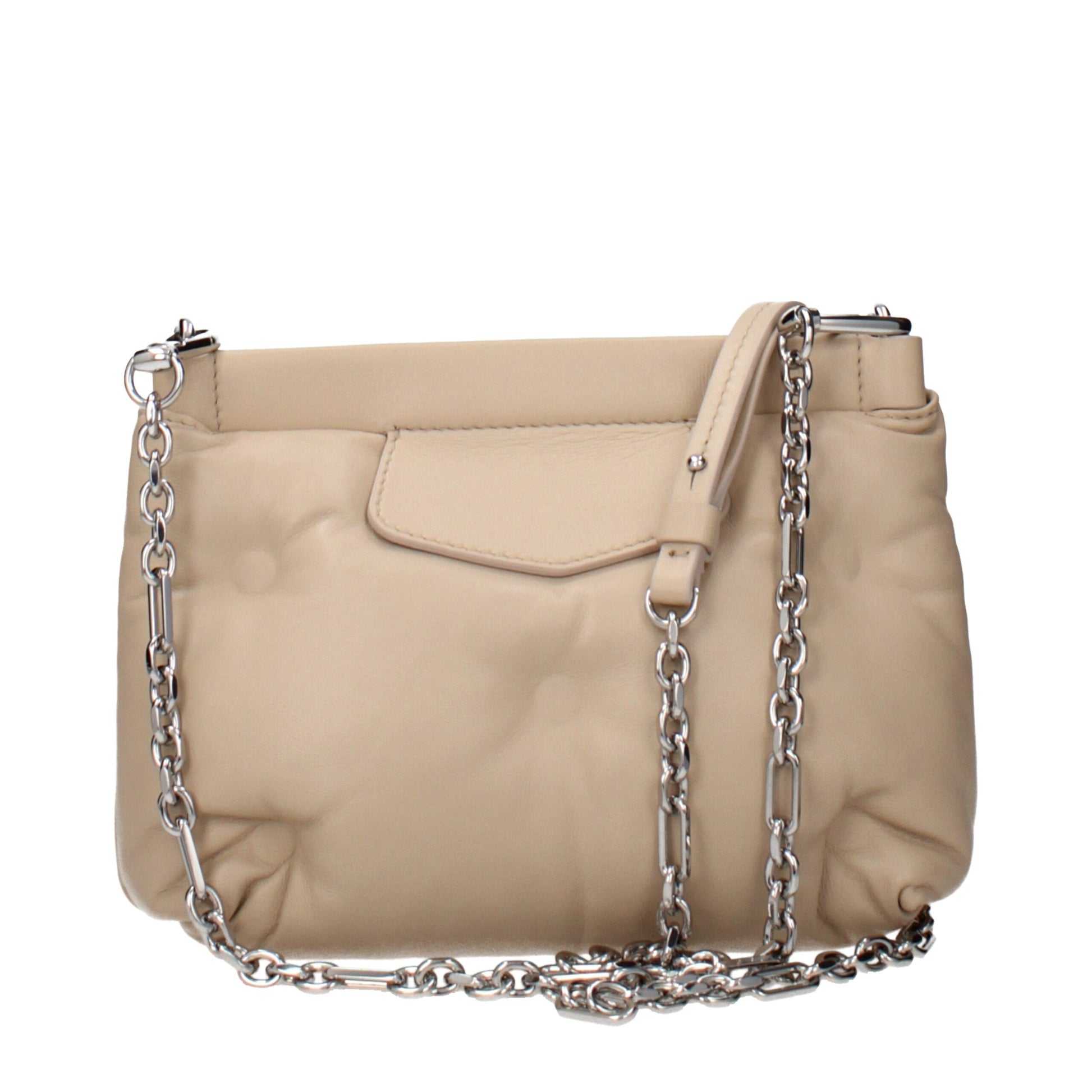 Maison Margiela Borsa Crossbody in Pelle Beige con Logo