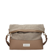 Maison Margiela Borsa a Spalla in Tessuto Beige con Logo SB1WG0043