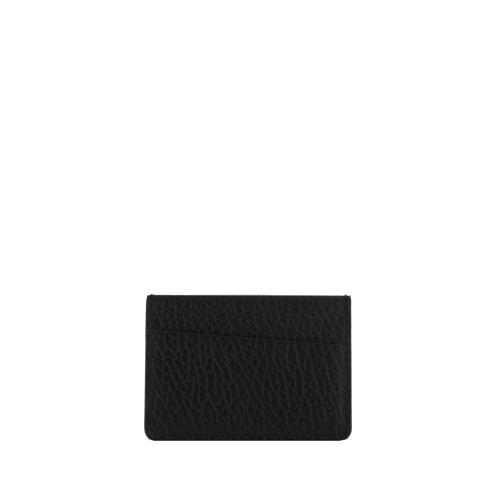 Maison Margiela Portacarte in Pelle Vitello Grained Nero Asimmetrico