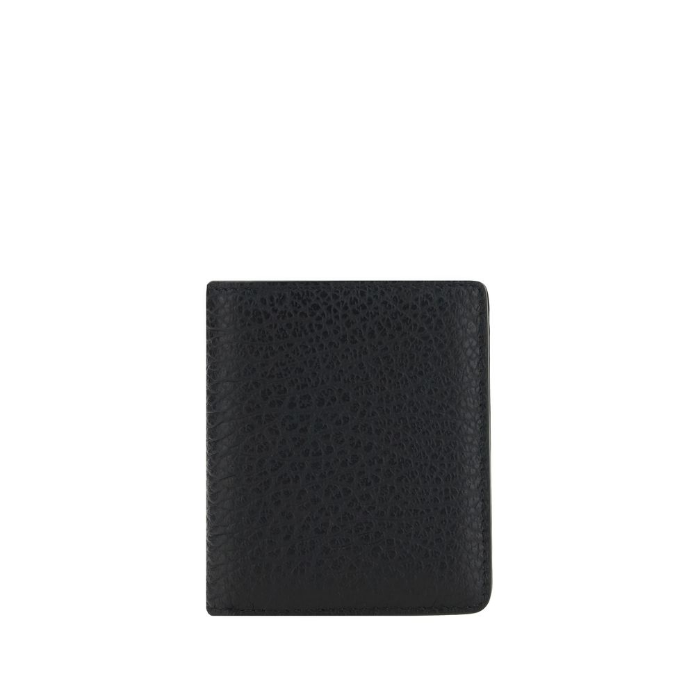 Maison Margiela Portafoglio in Pelle Vitello Grained Nero con Bottone
