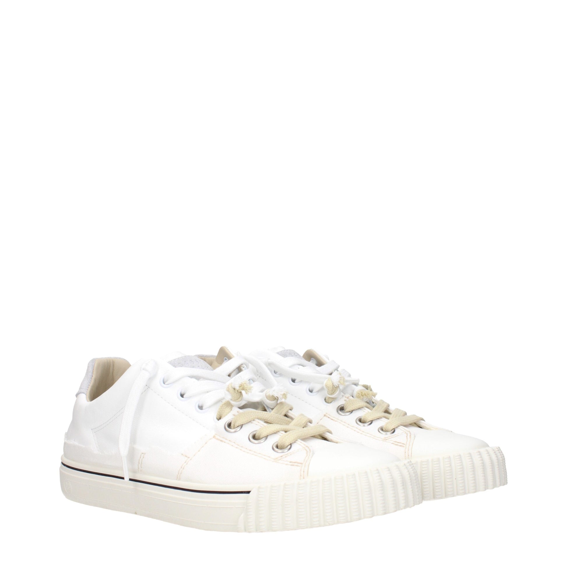 Maison Margiela Sneakers Low Top in Pelle Bianca con Logo