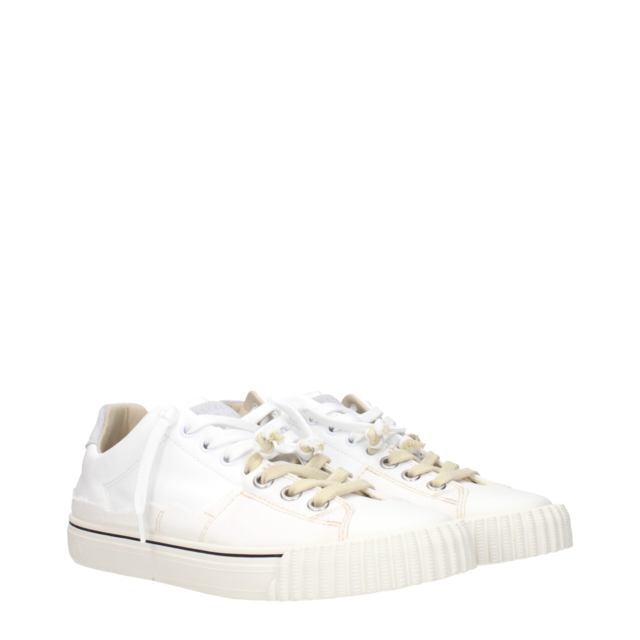 Maison Margiela Sneakers Low Top in Pelle Bianca con Logo