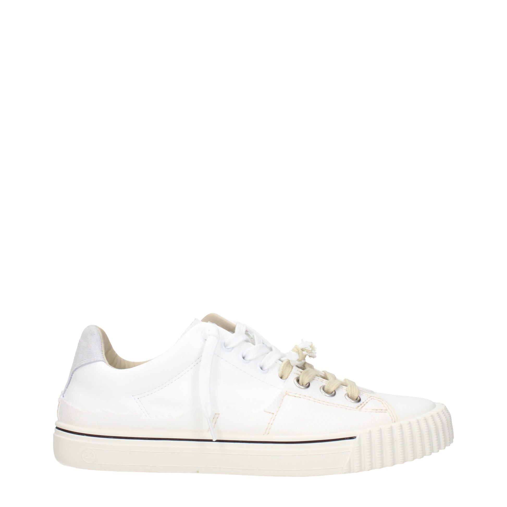 Maison Margiela Sneakers Low Top in Pelle Bianca con Logo