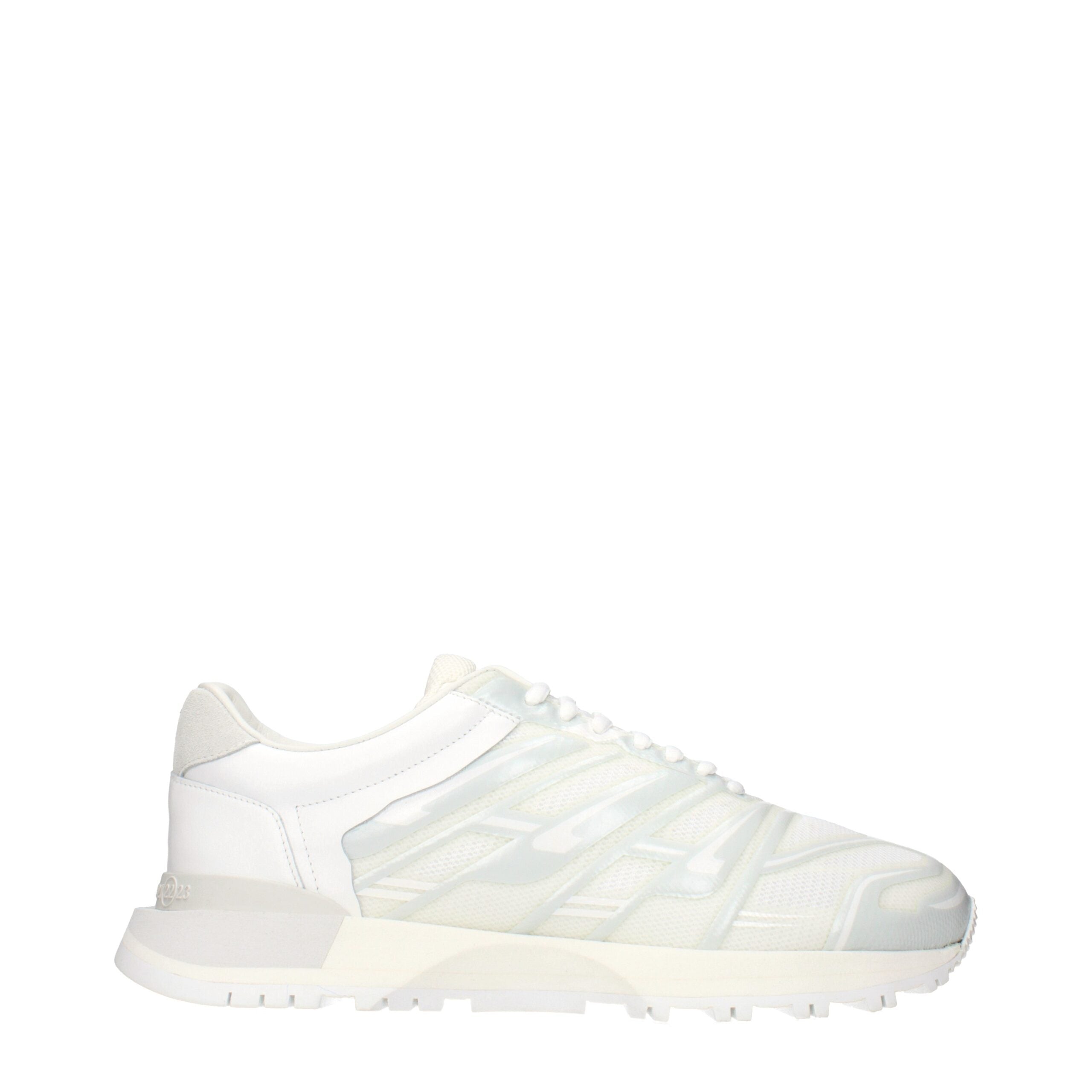 Maison Margiela Sneakers in Tessuto Bianco con Logo Uomo