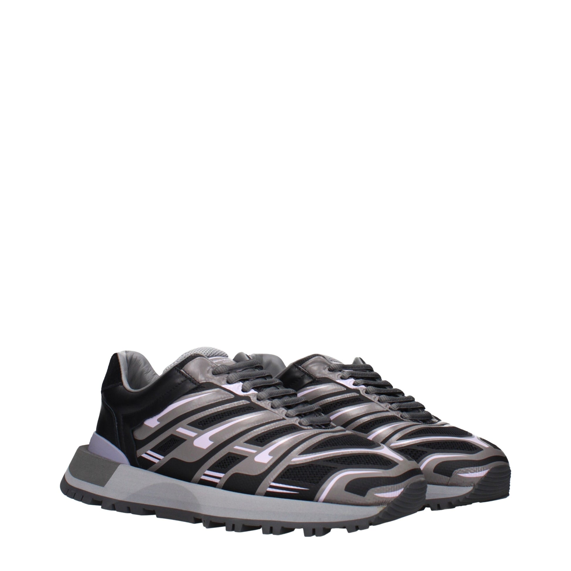 Maison Margiela Sneakers in Tessuto Nero con Logo Uomo
