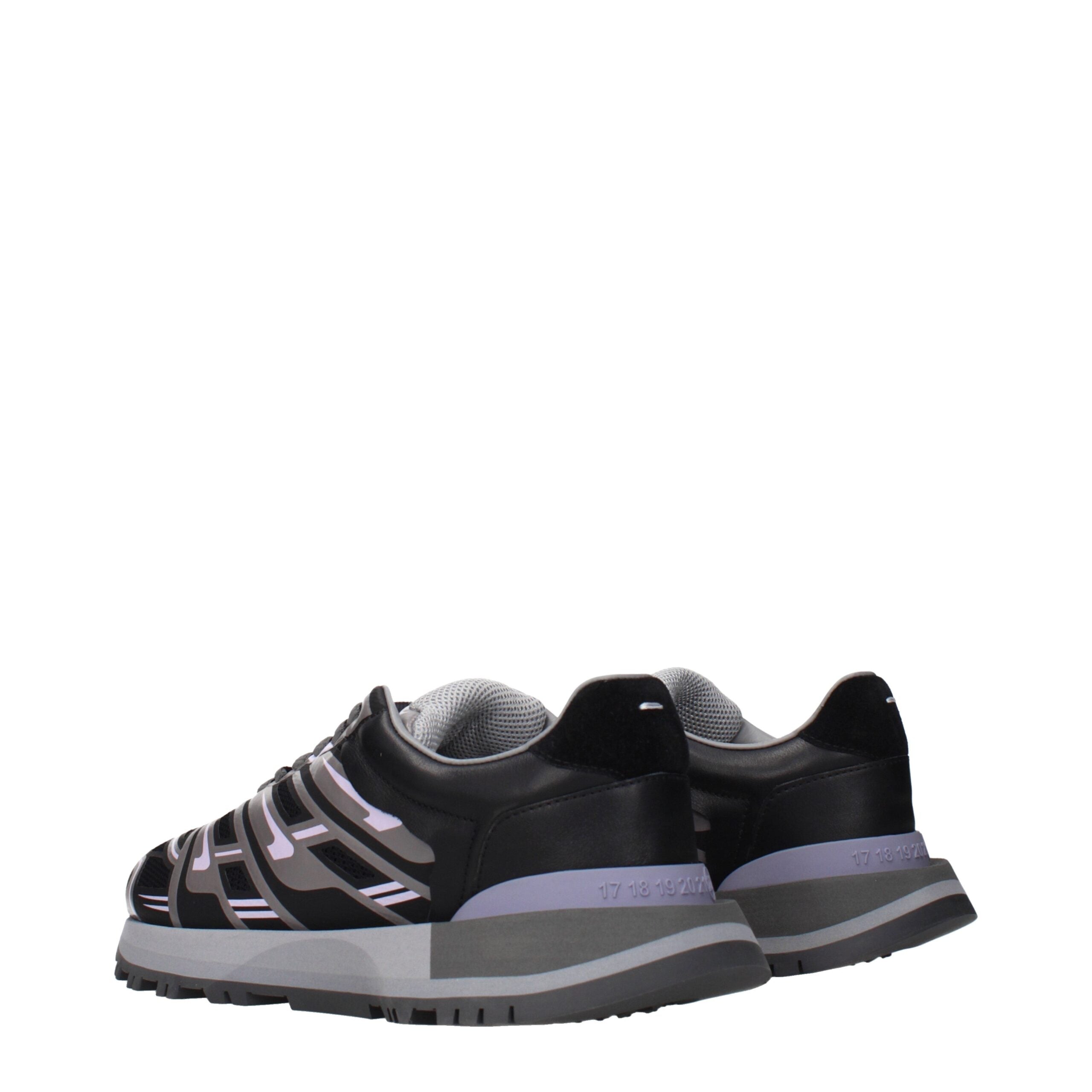 Maison Margiela Sneakers in Tessuto Nero con Logo Uomo