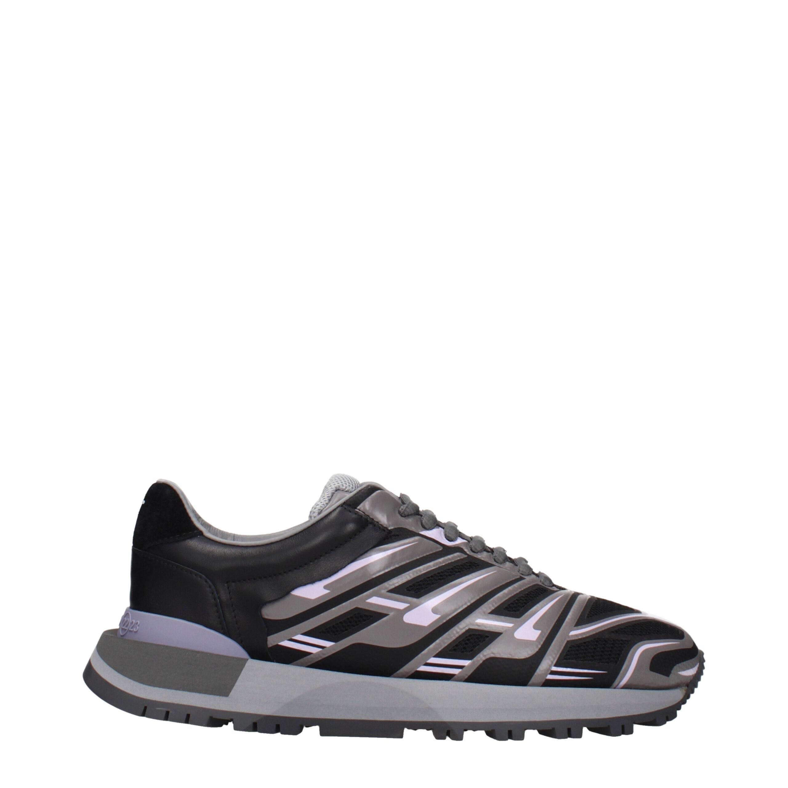 Maison Margiela Sneakers in Tessuto Nero con Logo Uomo