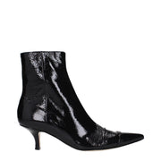 Maison Margiela Stivaletti Tabi in Pelle Vernice Nera Effetto Vintage