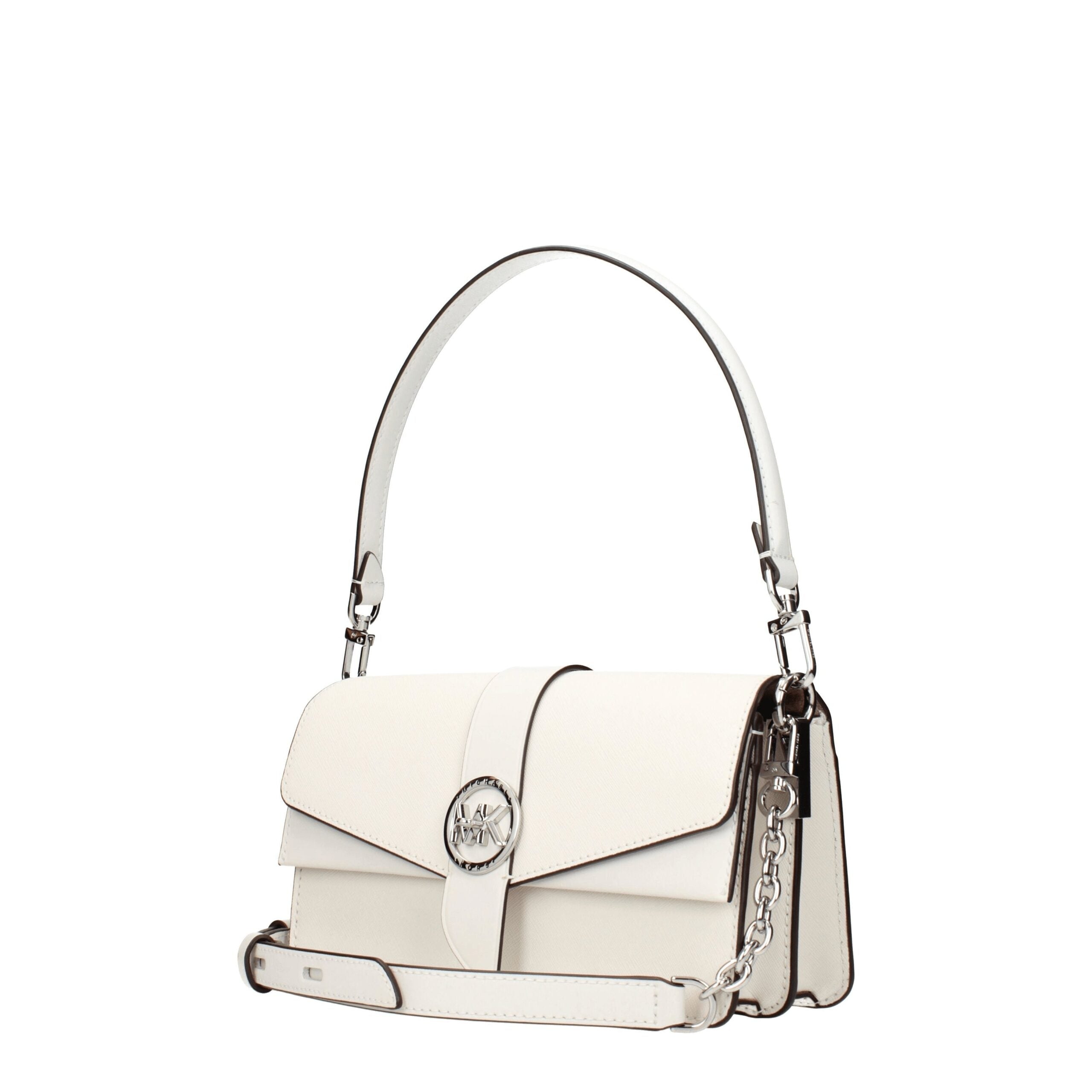 Michael Kors Borsa a Mano Media in Pelle Bianca (Turn Lock)