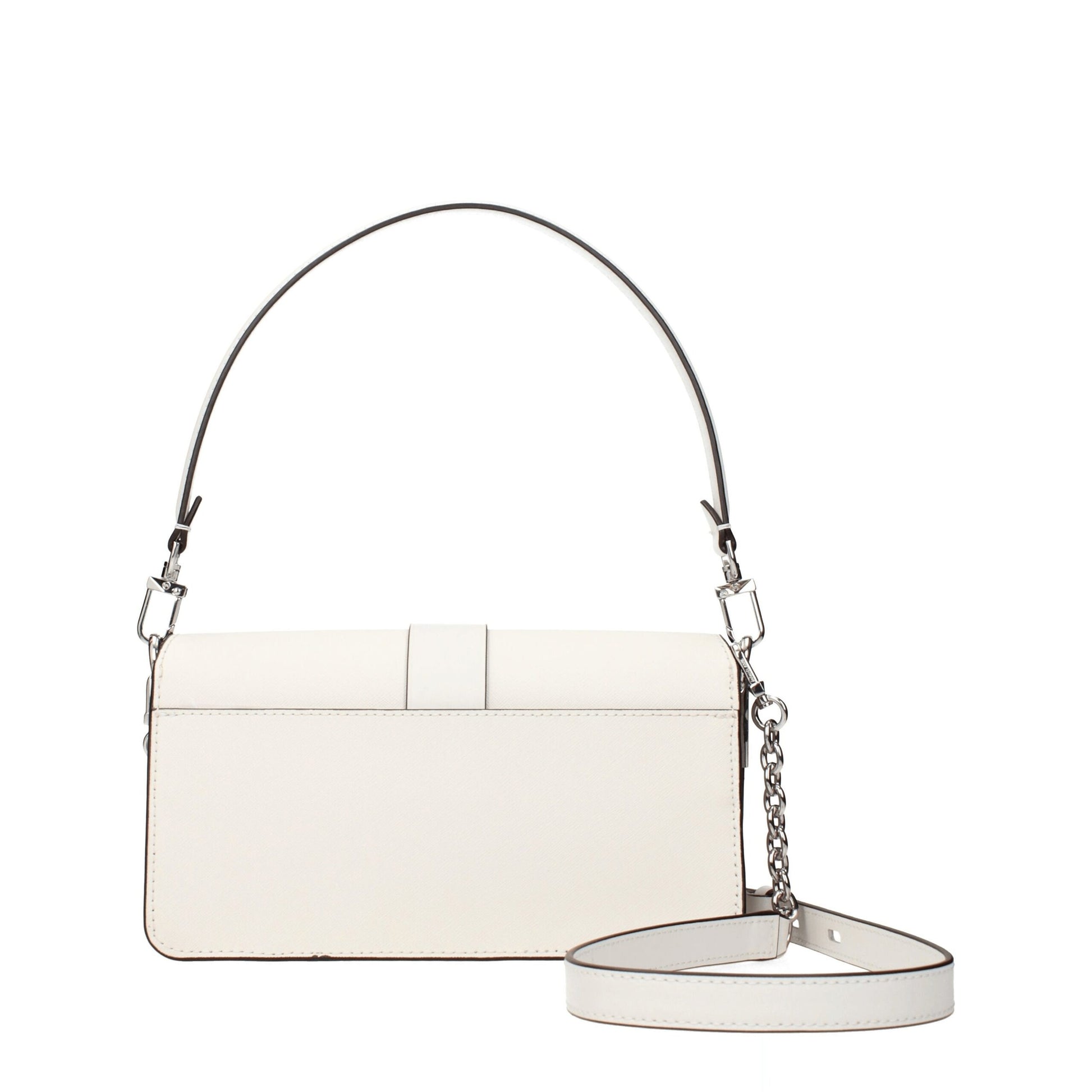 Michael Kors Borsa a Mano Media in Pelle Bianca (Turn Lock)