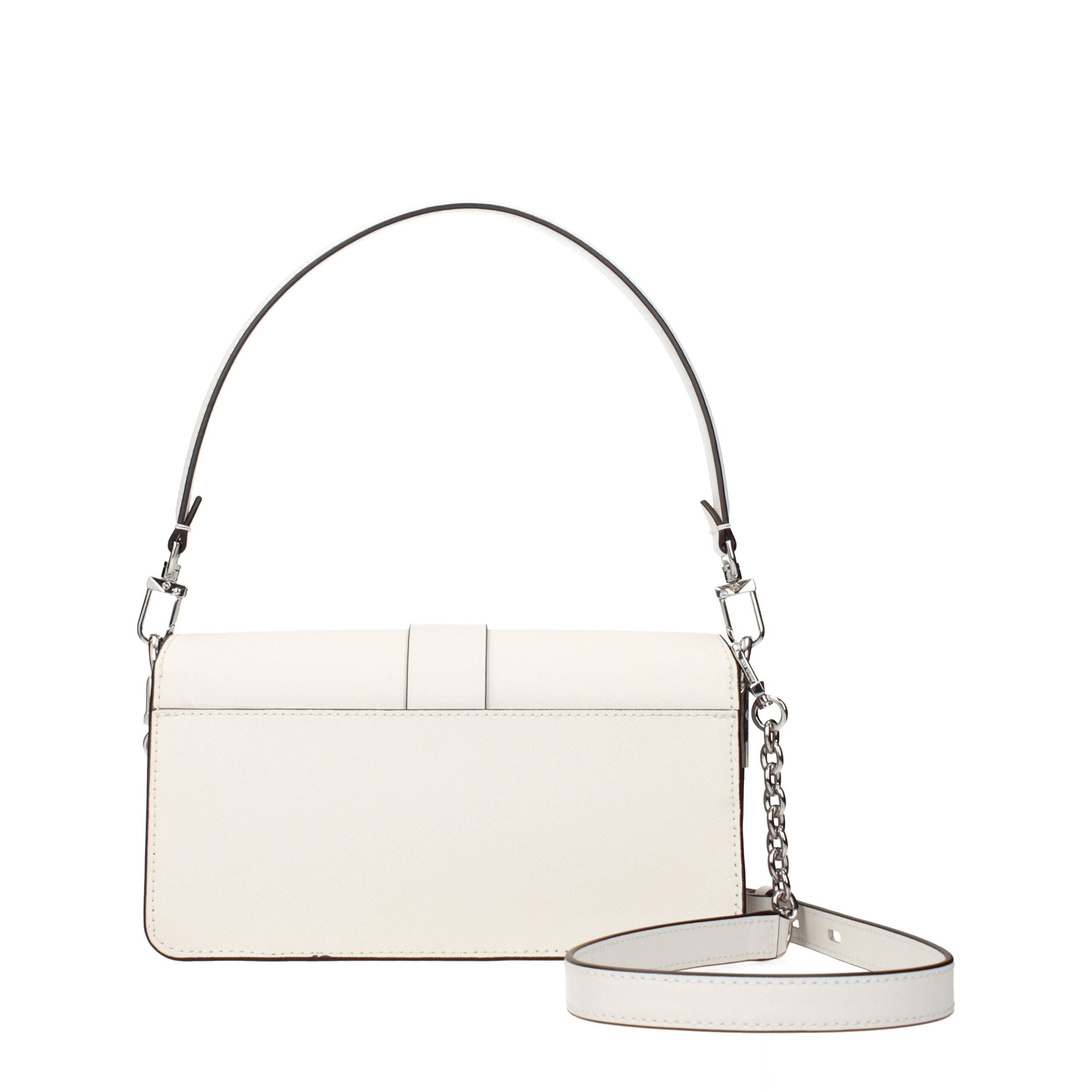 Michael Kors Borsa a Mano Media in Pelle Bianca (Turn Lock)