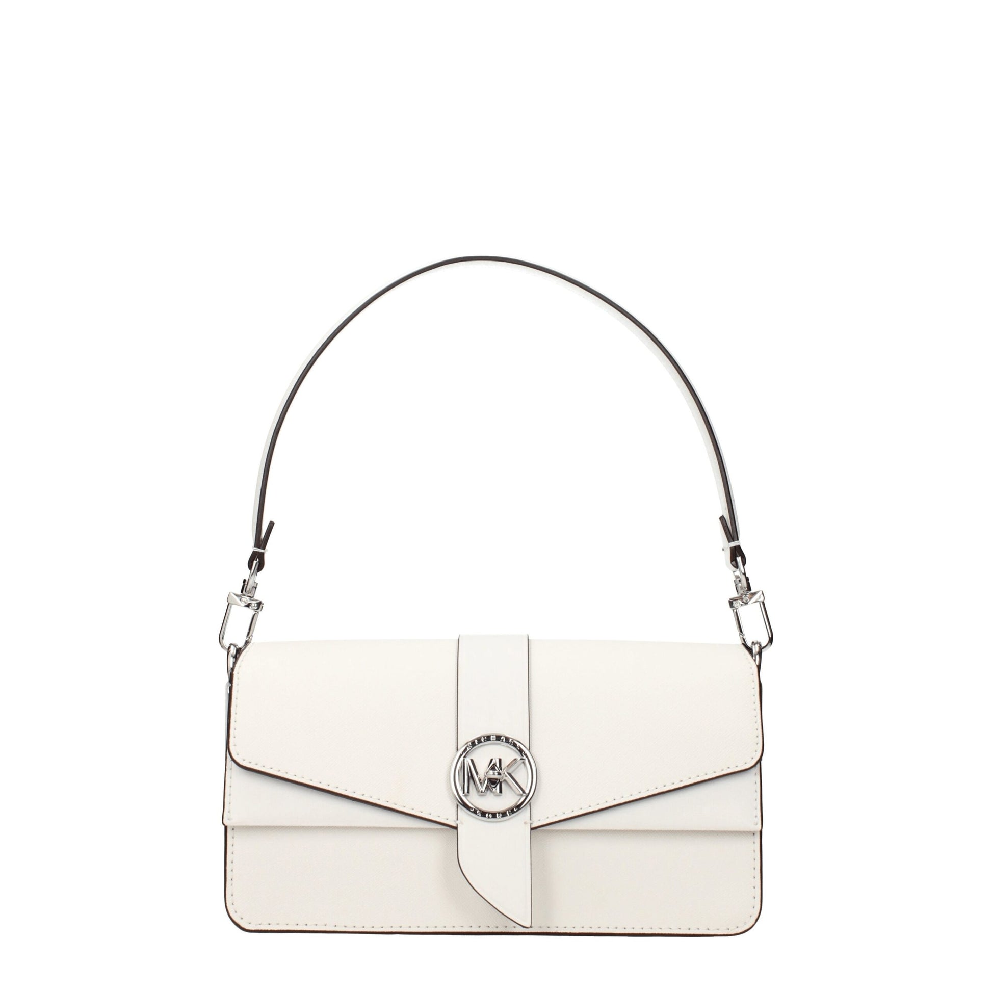 Michael Kors Borsa a Mano Media in Pelle Bianca (Turn Lock)