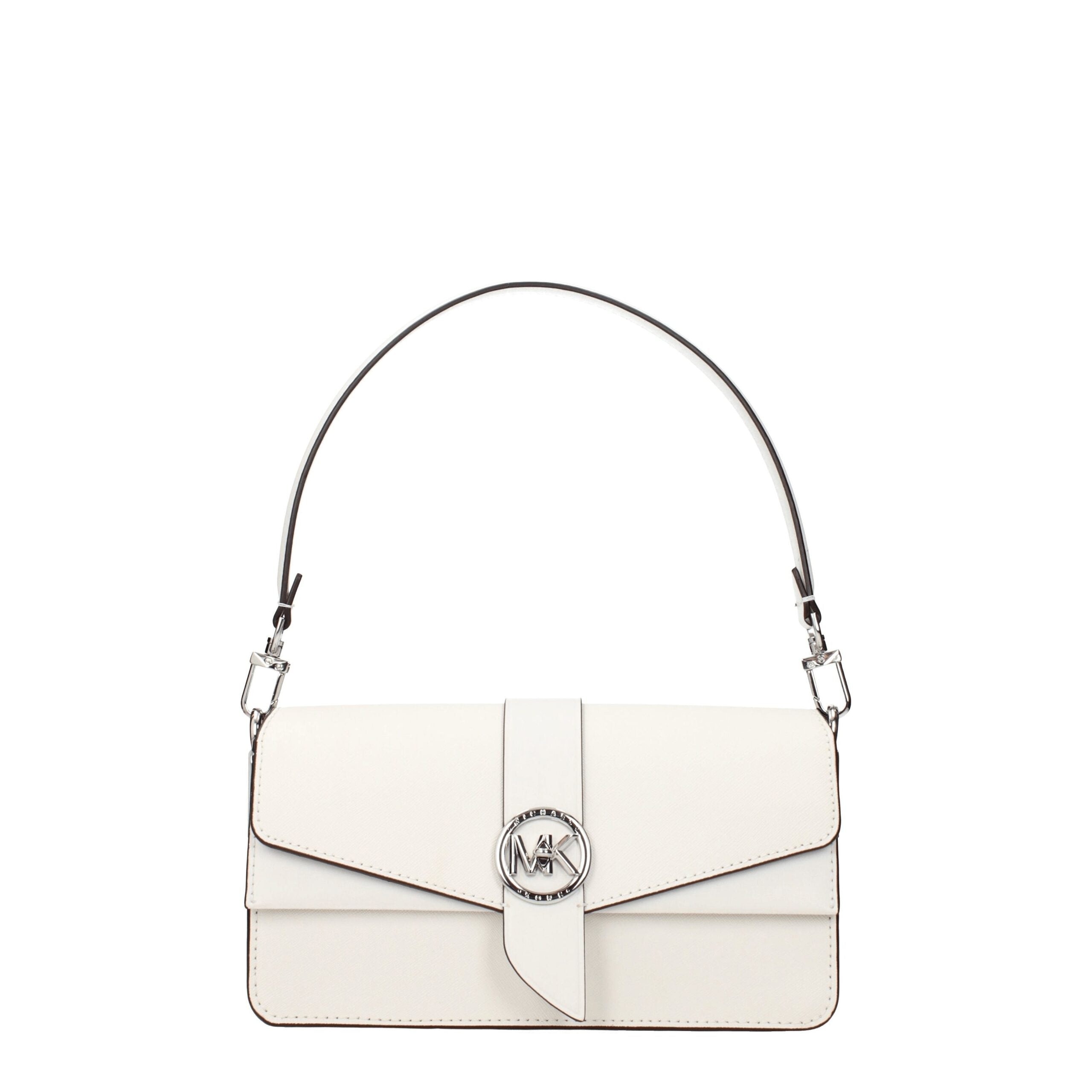 Michael Kors Borsa a Mano Media in Pelle Bianca (Turn Lock)