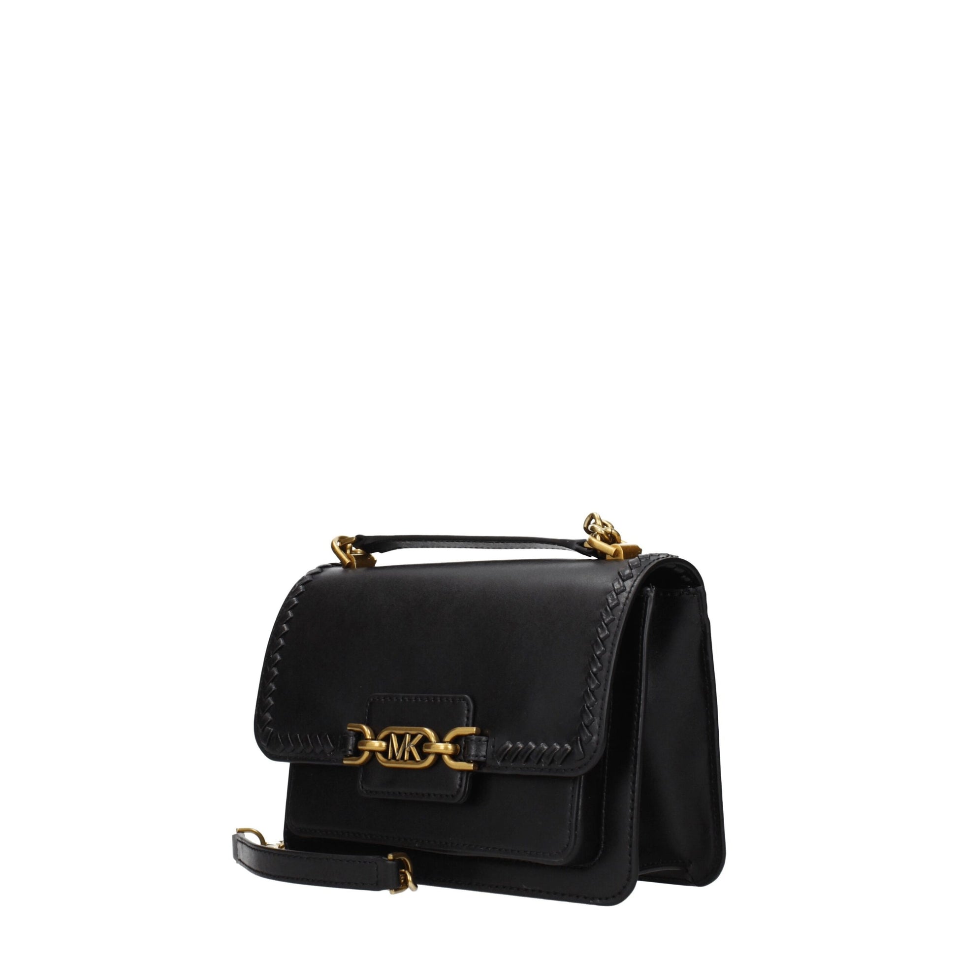 Michael Kors Borsa a Spalla Media in Pelle Nera (Chiusura con Bottone)