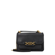 Michael Kors Borsa a Spalla Media in Pelle Nera (Chiusura con Bottone)