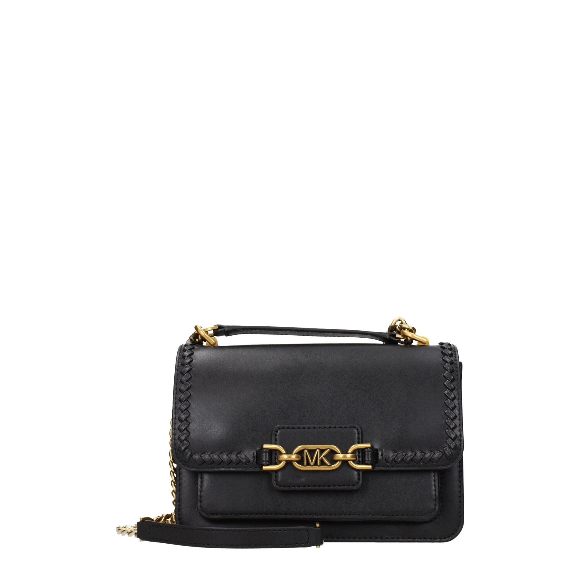Michael Kors Borsa a Spalla Media in Pelle Nera (Chiusura con Bottone)