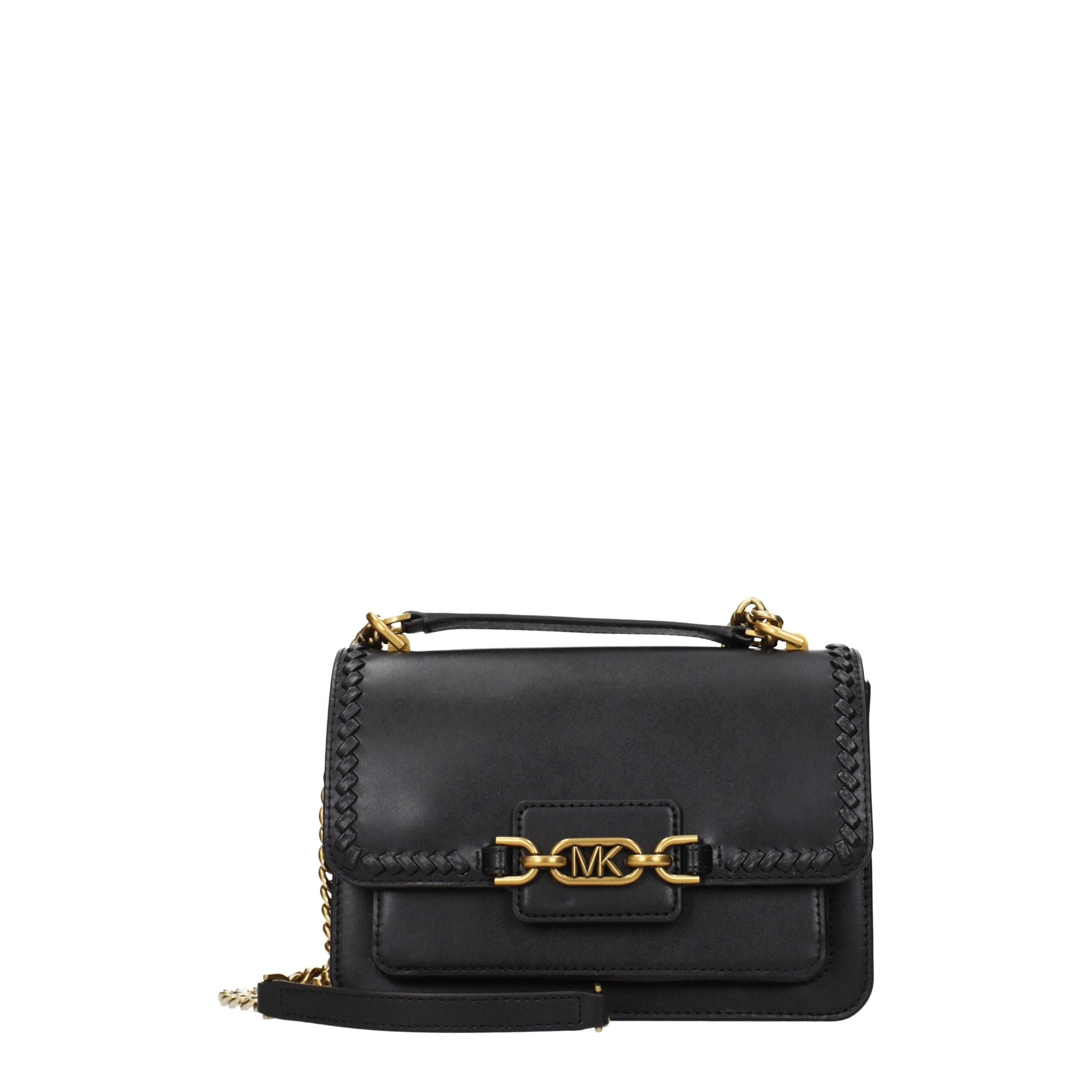 Michael Kors Borsa a Spalla Media in Pelle Nera (Chiusura con Bottone)