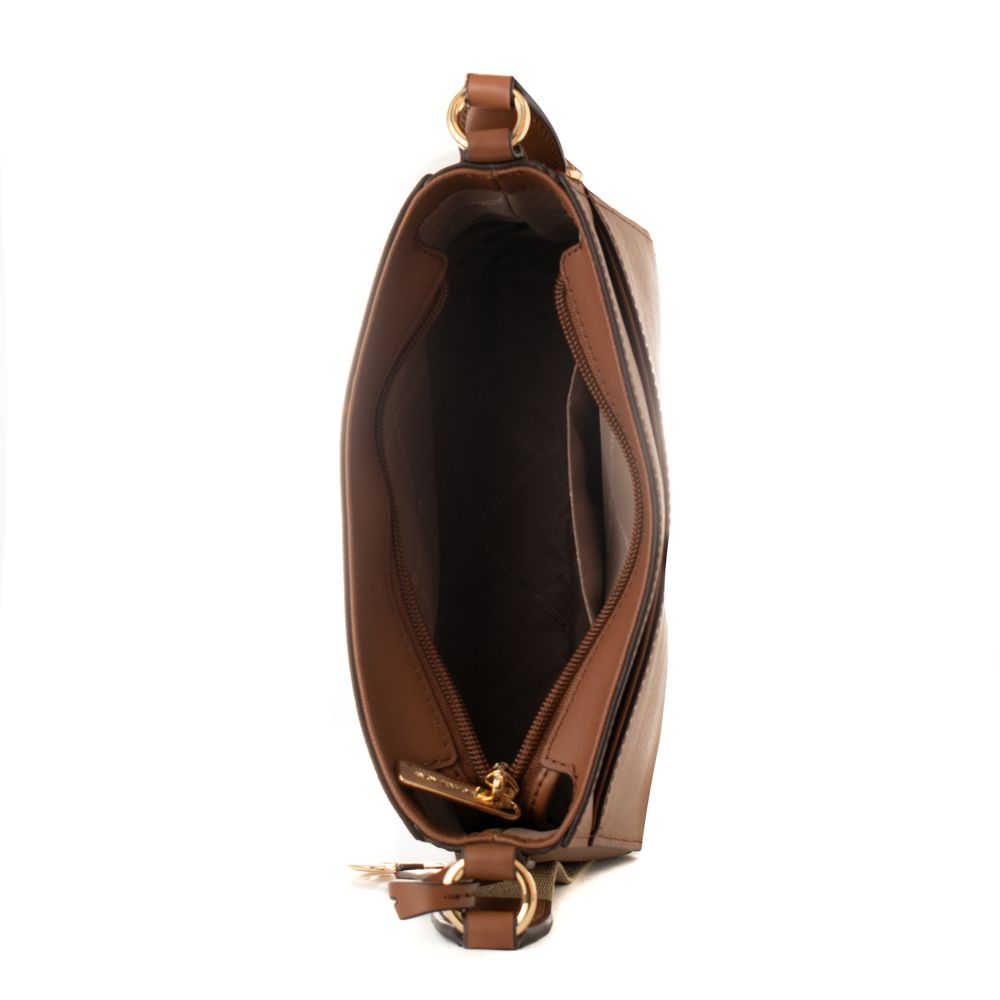 Michael Kors Borsa a Tracolla Jet Set Travel Media in Canvas Marrone