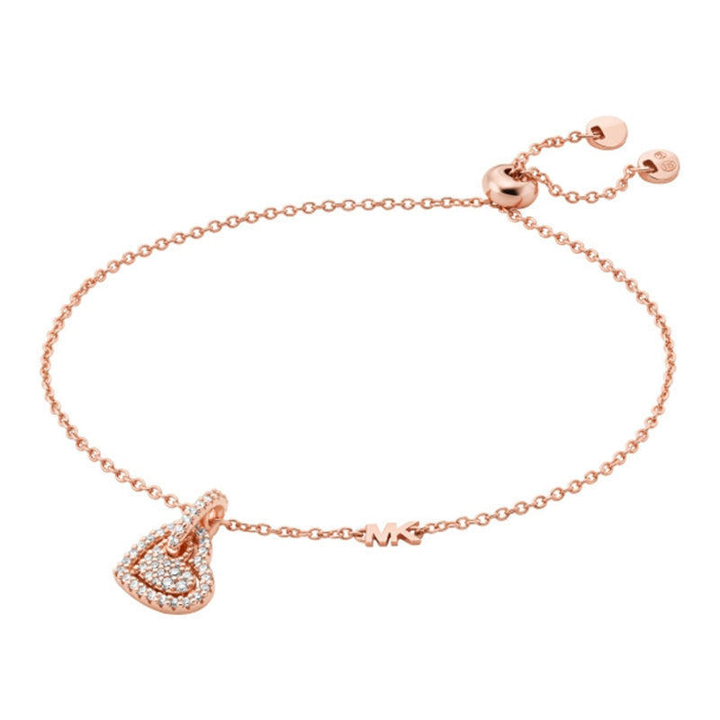 Michael Kors Orecchini Donna a Cerchio in Acciaio Inossidabile Oro Rosa Pavé