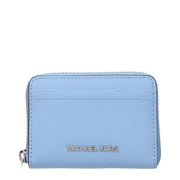 Michael Kors Porta Carte (35H8STVZ5L) in Pelle Celeste Chiaro