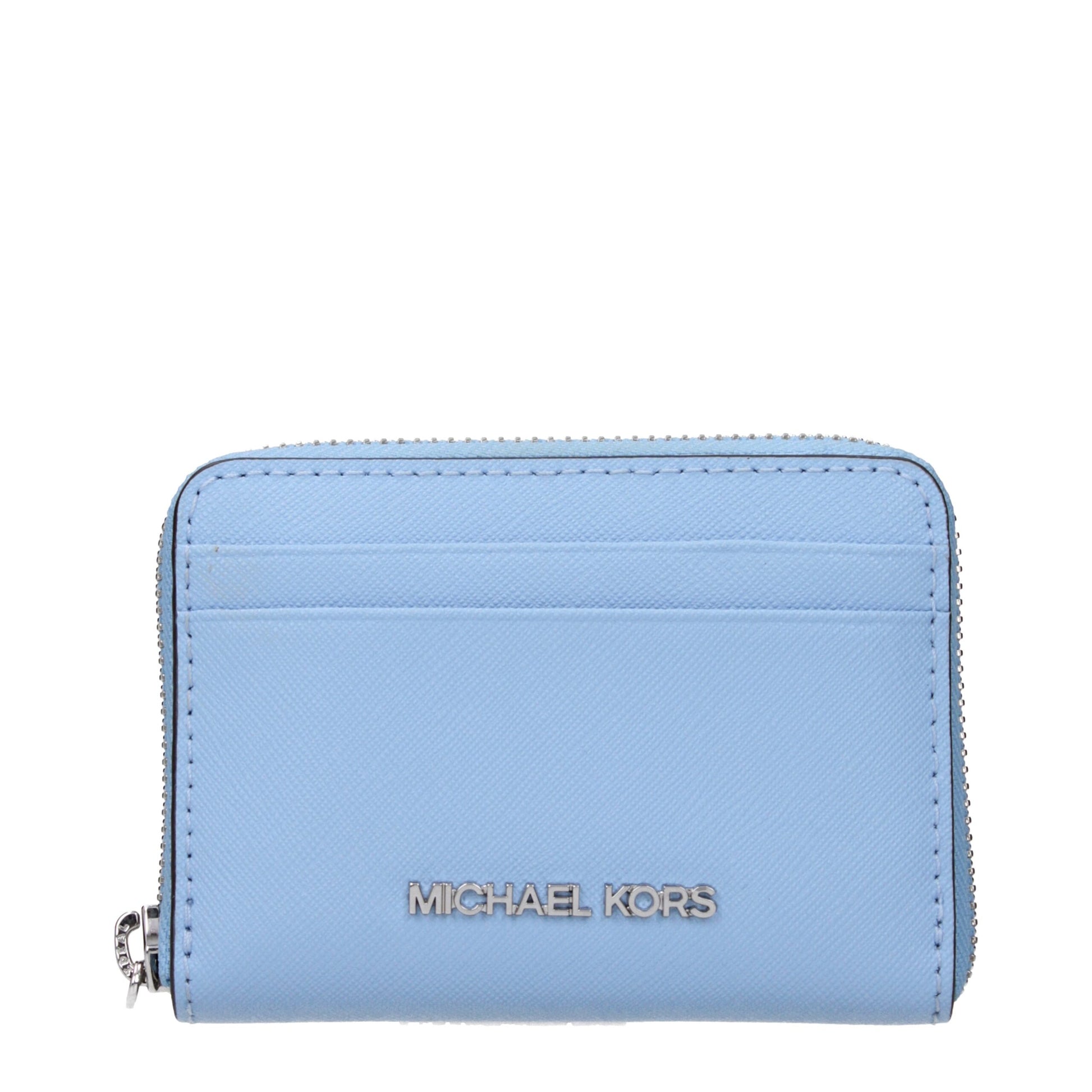 Michael Kors Porta Carte (35H8STVZ5L) in Pelle Celeste Chiaro