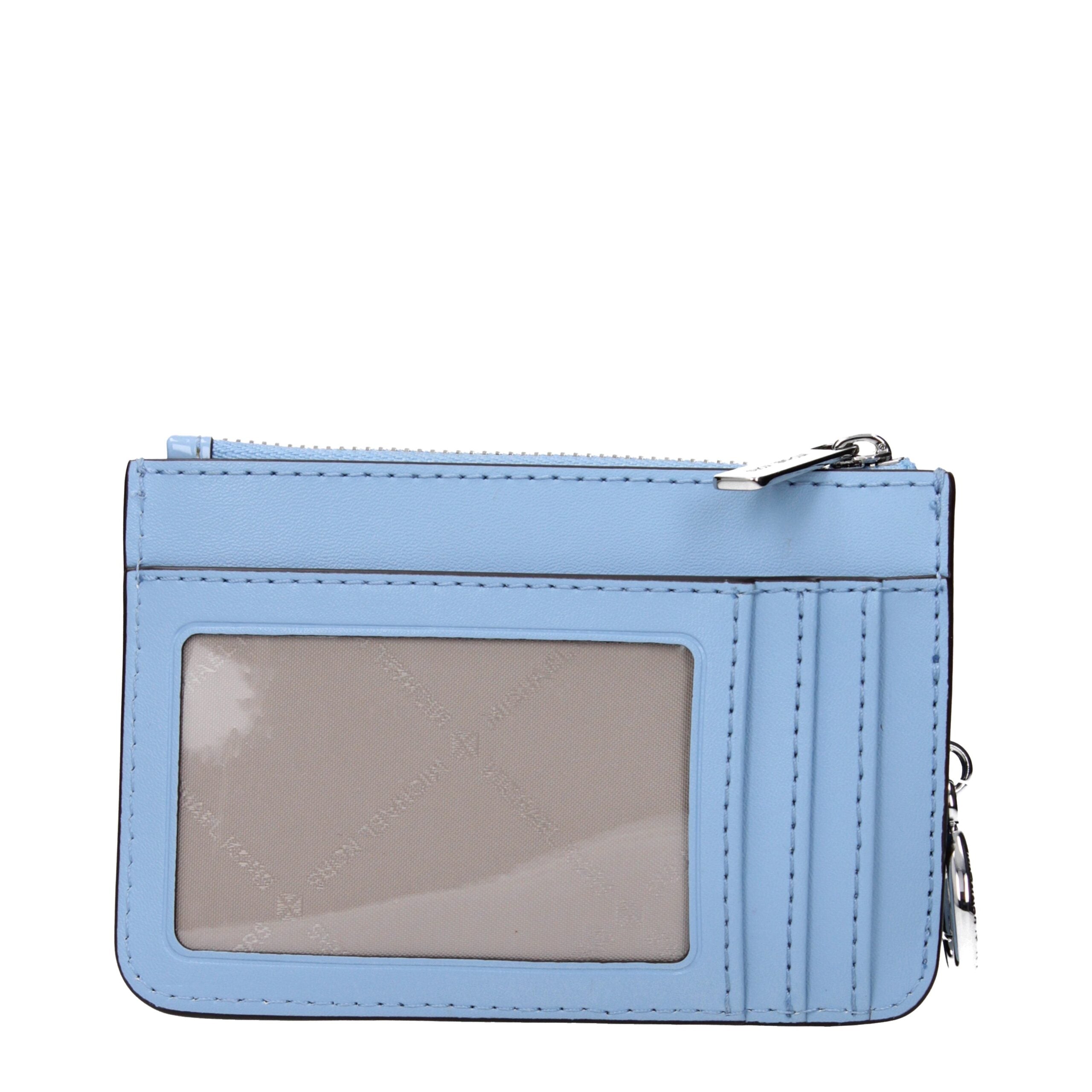 Michael Kors Portamonete (35T5STVP1A) in Pelle Verniciata Celeste Chiaro