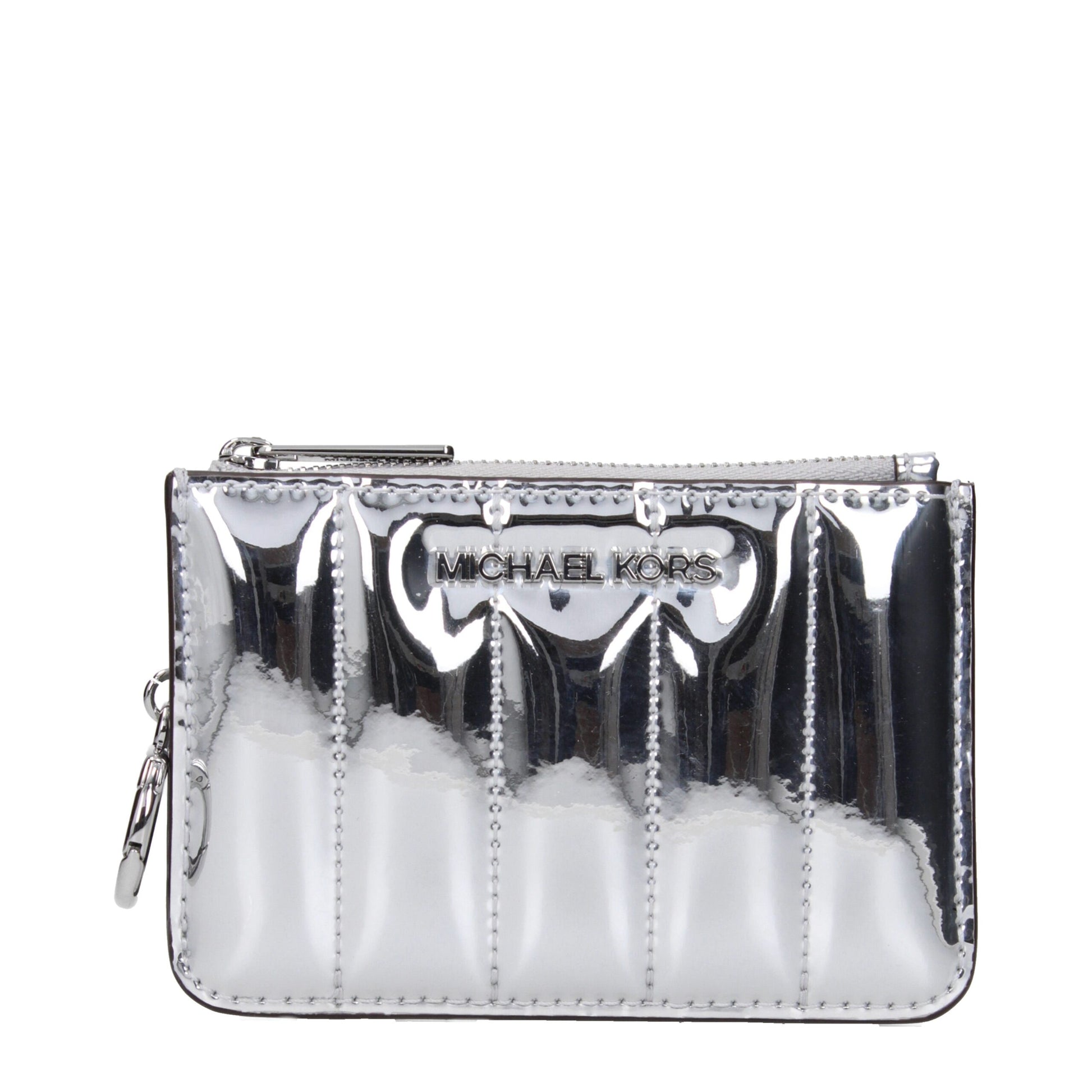 Michael Kors Portamonete (35T5STVP1Z) in Pelle Verniciata Argento