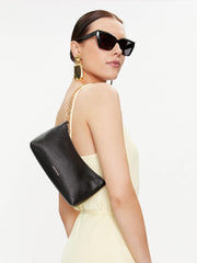 Mini Bag Coccinelle Aura Baguette in Pelle Nera