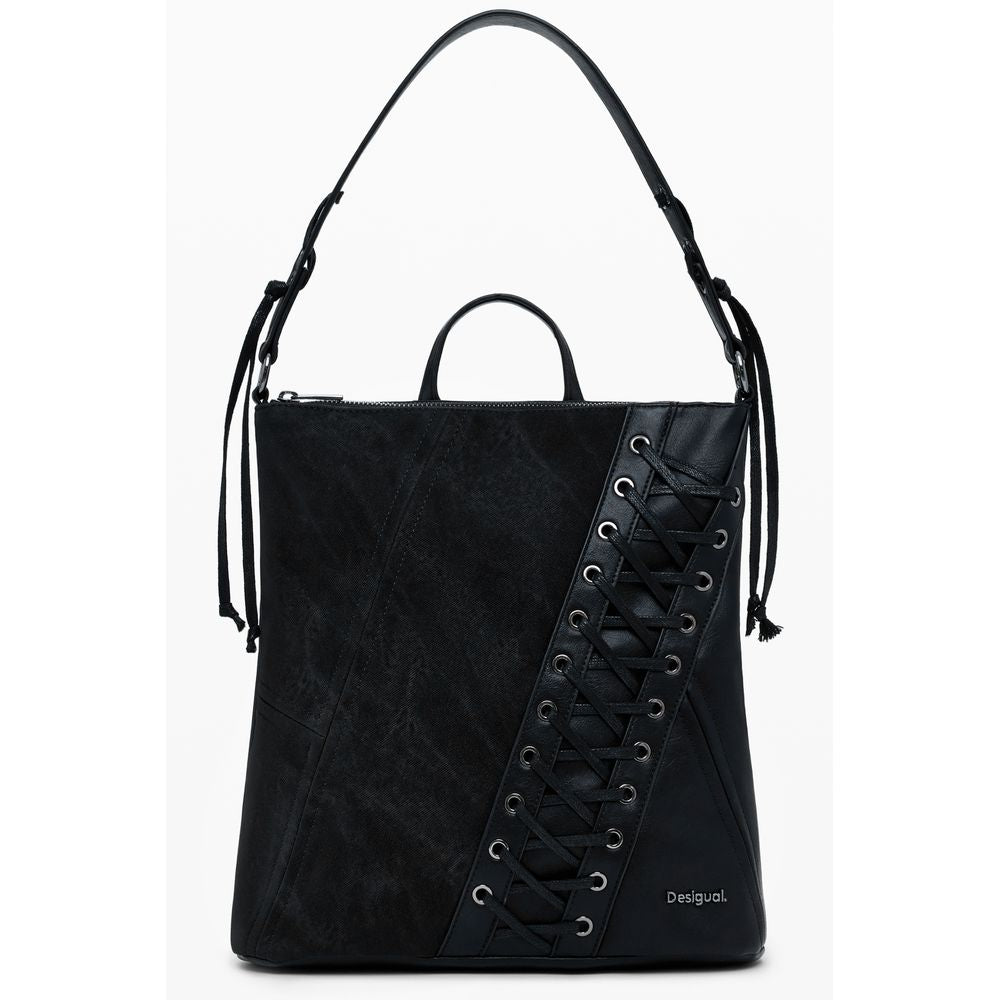 Mini Zaino Donna Desigual TANGO PRETORIA in Polietilene Nero, Dettagli a Contrasto