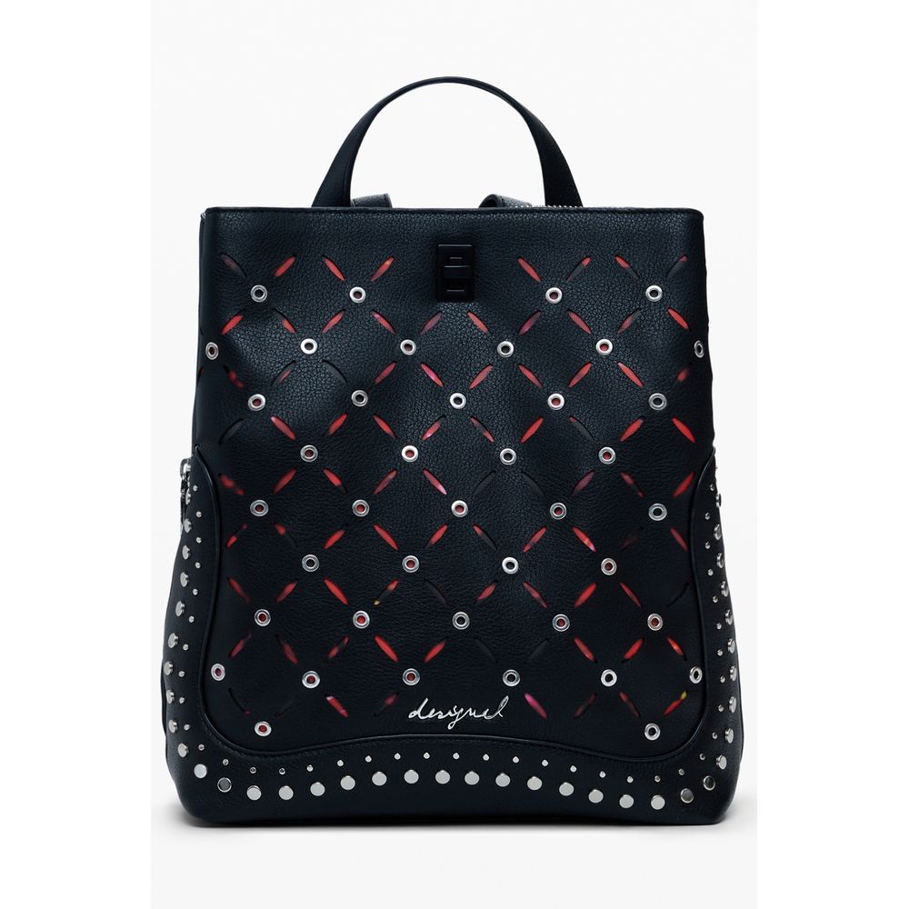 Mini Zaino Donna Desigual YANKEE METAL PATCH SUMY in Polietilene Nero, Borchie