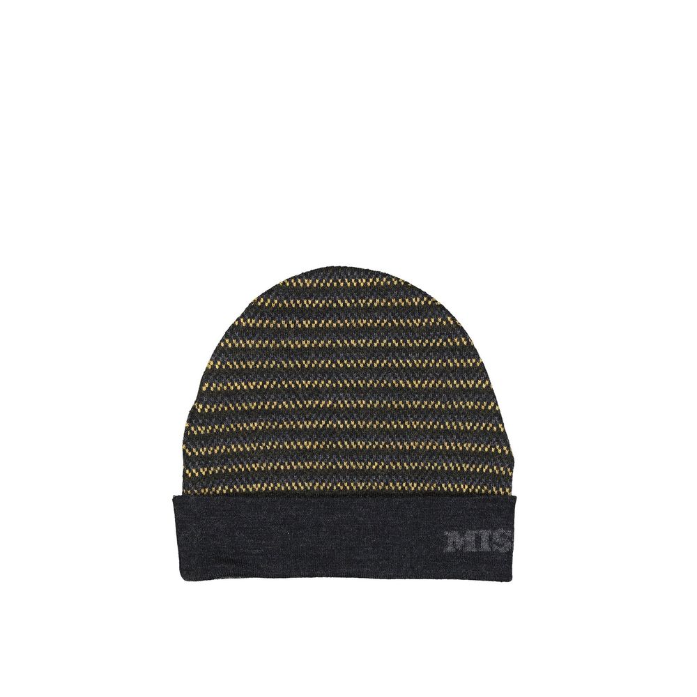 Missoni Berretto in Pura Lana a Coste Grigio Uomo