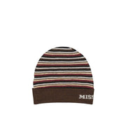 Missoni Berretto in Pura Lana a Coste Marrone Uomo