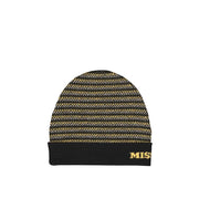 Missoni Berretto in Pura Lana a Coste Nero Uomo