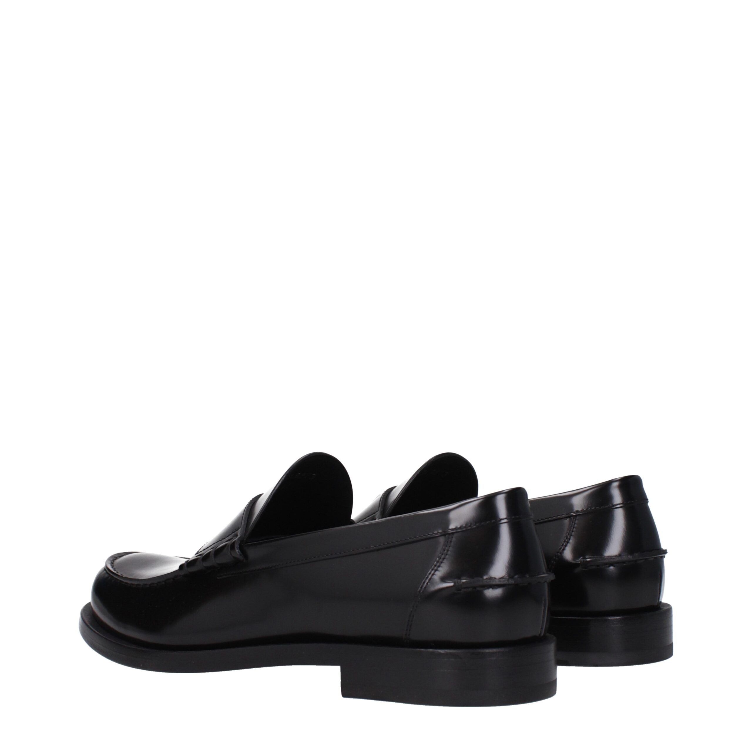 Mocassini Givenchy Slip-On Neri in Pelle con Logo Frontale e Punta Tonda