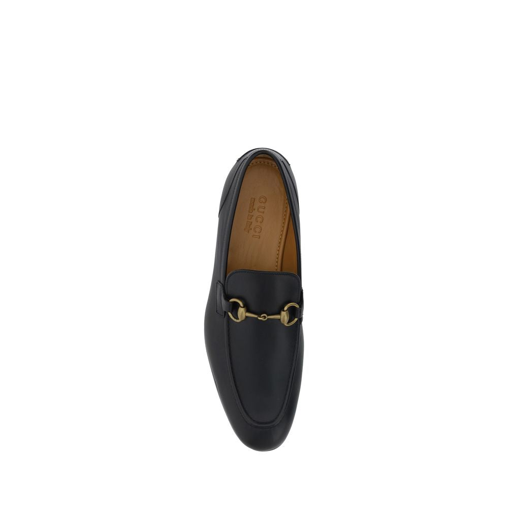 Mocassini Gucci Neri in Pelle con Dettaglio Horsebit in Ottone e Punta a Mandorla