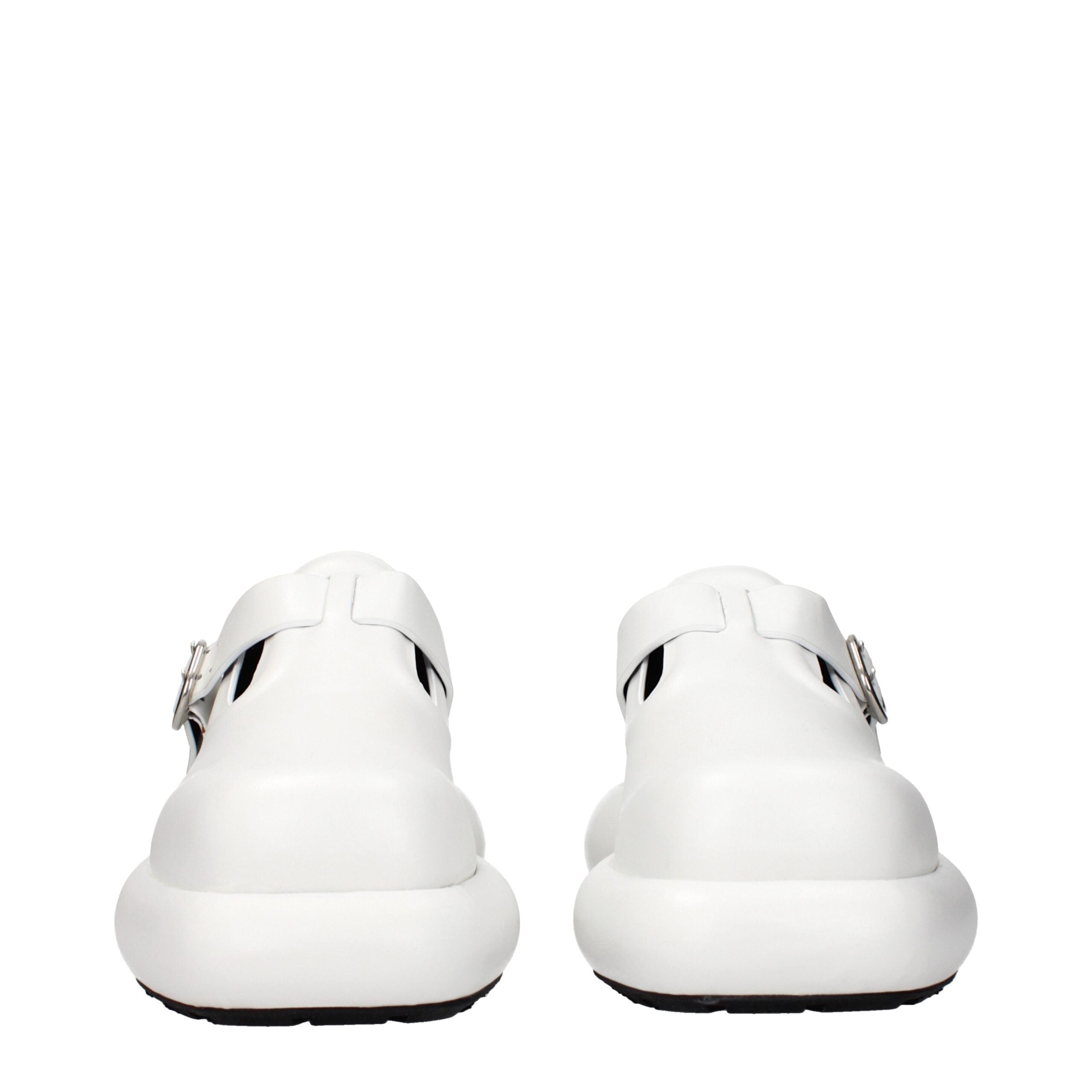 Mocassini Jil Sander in Vera Pelle Bianca Stringati