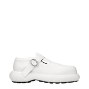 Mocassini Jil Sander in Vera Pelle Bianca Stringati
